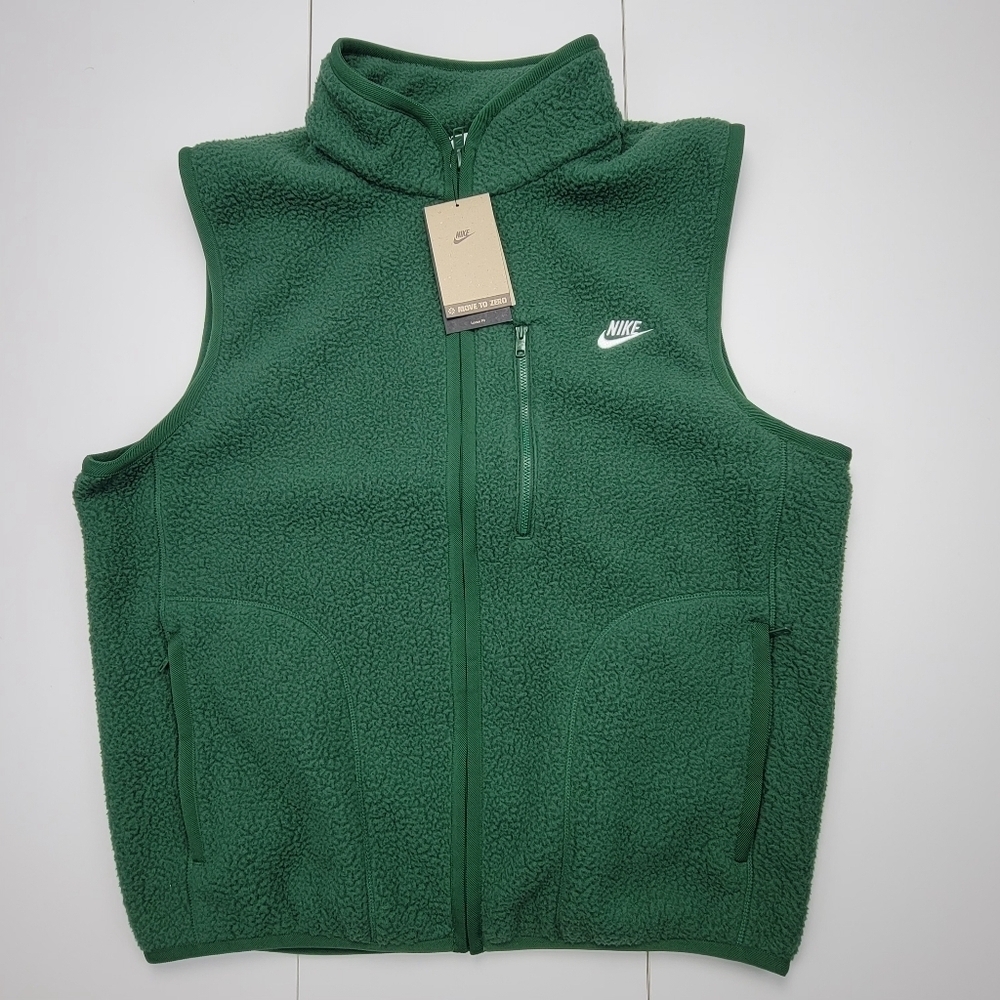 Nike Sportswear Club Winterized Fleece Vest Green Men Size Medium FZ0894-323 New